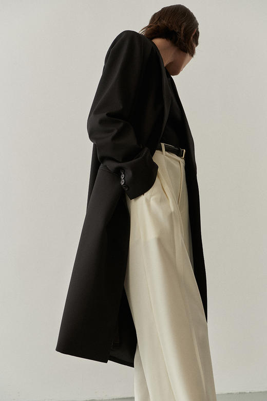 Viktoria Chan | SS22002 Rika wide trousers  [阔腿裤 浅米 / 黑] 商品图4