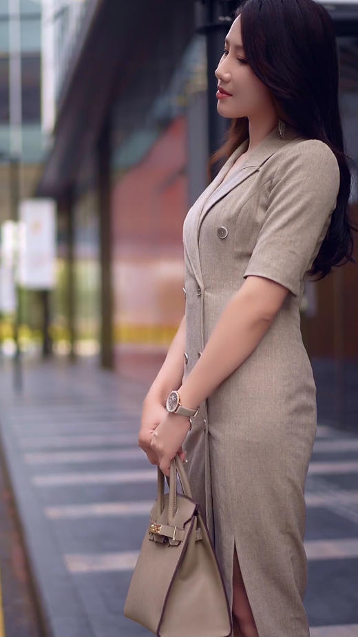 “巴黎香榭丽”颈袖添香-连衣裙-9383733 “香榭丽舍”连衣裙 法国浪漫优雅 复古J9383733 商品图5