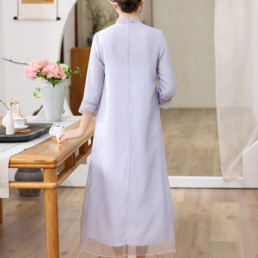 复古中国风，立领茶服立领刺绣连衣裙OG-2250 商品图3