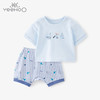 英氏儿童短袖套装上衣短裤条纹2件套装22夏季新品YRABJ22243A 商品缩略图0