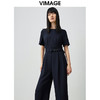 VIMAGE纬漫纪新品高腰修身系带假两件连体裤休闲裤连衣裤裤子女V1307926 商品缩略图3
