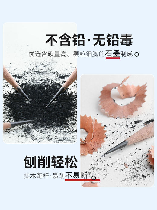中盛画材 素描铅笔软中硬炭笔美术用品素速写笔碳笔画笔套装 美术学生素描工具套装速写手绘图考试笔2比铅笔 商品图2