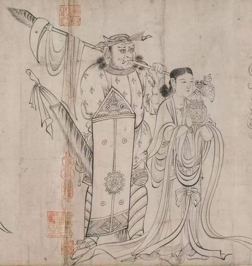 《送子天王图》，吴道子绘，函套经折装，原大，浙江人民美术出版社2021年8月版。特装，定价300，售价300 商品图8