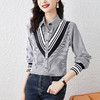2022春季新款螺纹配色翻领宽松春装条纹衬衫 YX6151 商品缩略图0