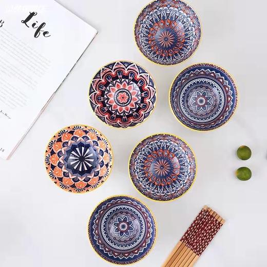 新款创意波西米亚礼品陶瓷碗筷套装批碗碟套装家用饭碗餐具套碗礼 商品图4