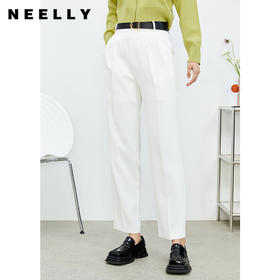 NEELLY纳俪商场同款2022春季新款休闲裤女百搭直筒裤OL通勤长裤N22022H01084