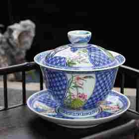 张彩云：【青花开窗十二花神盖碗】