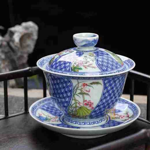 张彩云：【青花开窗十二花神盖碗】 商品图0