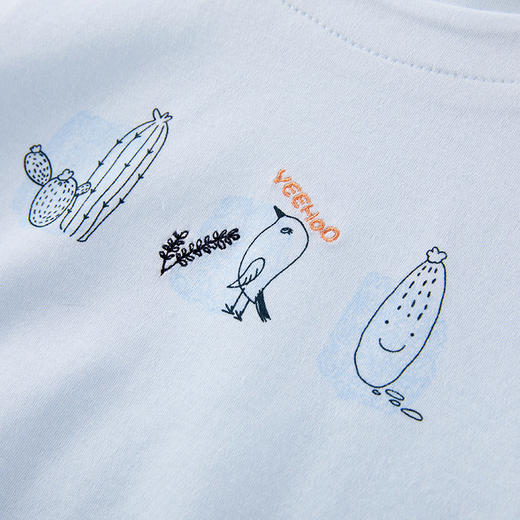 英氏儿童短袖套装上衣短裤条纹2件套装22夏季新品YRABJ22243A 商品图2