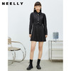 NEELLY纳俪格纹连衣裙女中长款单排扣泡泡袖A字裙百搭显瘦学院风N22022Y01093 商品缩略图2