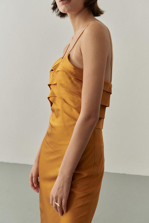 Viktoria Chan | SS22054 June silk cocktail dress [真丝吊带连衣裙 橙/白/蓝/黑 ] 商品图2