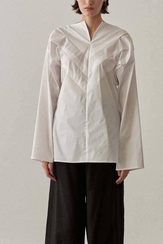 Viktoria Chan | SS22030 June herringbone shirt [长袖衬衫 白 ] 商品图0