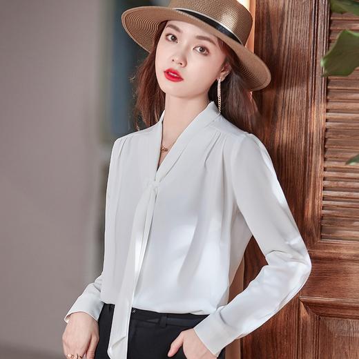 春装2022年新款时尚长袖雪纺衬衫女士高档小衫洋气 商品图3