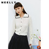 NEELLY纳俪商场同款气质撞色翻领针织衫女2022春新品镂空开衫百搭N22022A01057 商品缩略图0