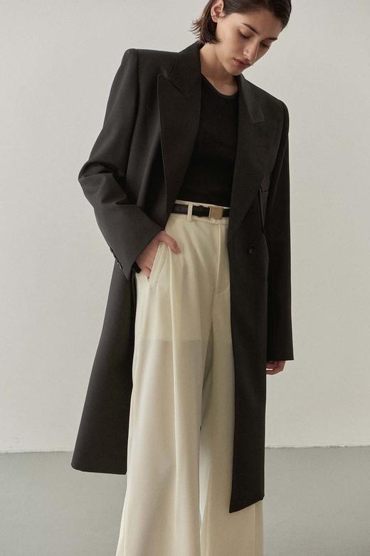 Viktoria Chan | SS22002 Rika wide trousers  [阔腿裤 浅米 / 黑] 商品图3