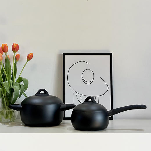 【Amercook阿米尔】 别致系列黑色系小球锅汤锅高深汤锅 商品图1
