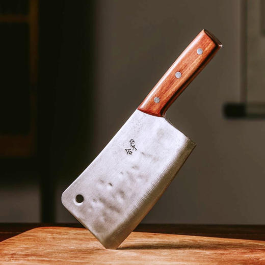 拿铁铁器手工锻打中华家刀合手文武双刀专业级切片菜刀砍骨刀套装 商品图3