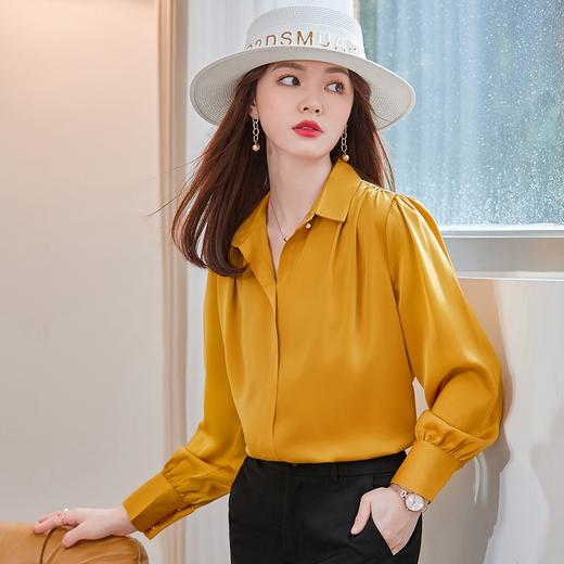 春夏新款职业OL气质时尚长袖衬衫灯笼袖韩版洋气高端衬衣 商品图5