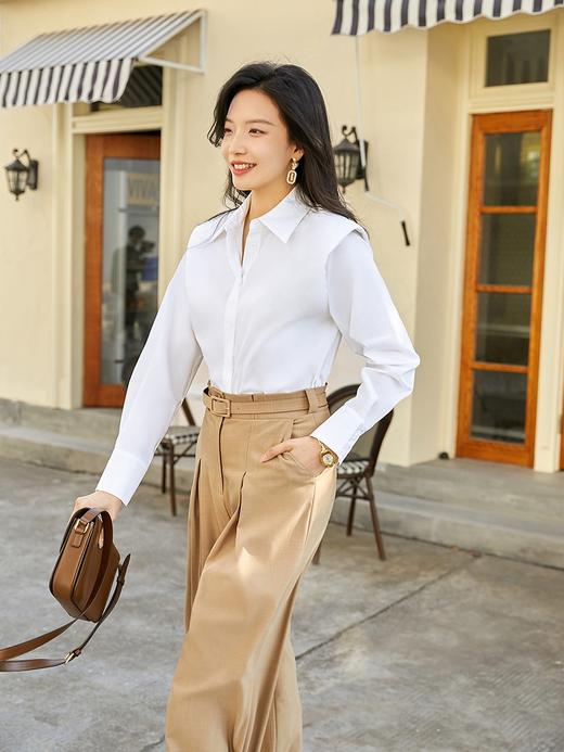 白色垫肩衬衫设计感小众时尚女职业通勤OL 商品图2