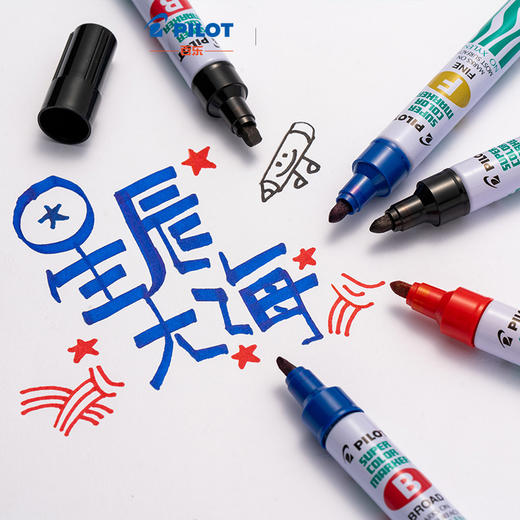 PILOT/百乐 油性箱头笔 SCA-B/SCA-F 铝杆斜头记号笔油性笔 商品图3