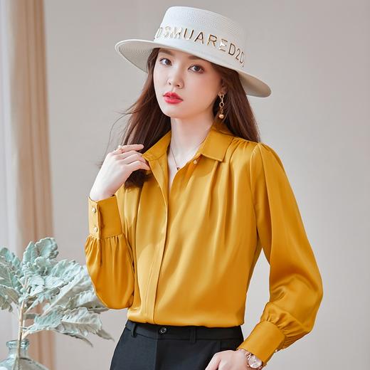 春夏新款职业OL气质时尚长袖衬衫灯笼袖韩版洋气高端衬衣 商品图0