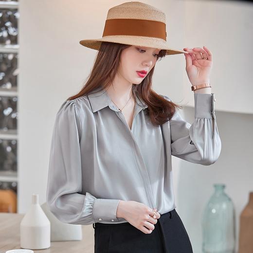 春夏新款职业OL气质时尚长袖衬衫灯笼袖韩版洋气高端衬衣 商品图4
