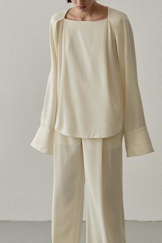 Viktoria Chan | SS22005 Rika structured blouse [长袖上衣 浅米 / 黑 ] 商品图3