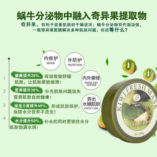 【格林缇】奇异果鲜活面膜（美白水洗面膜、面膜膏）200g新包装 商品图2