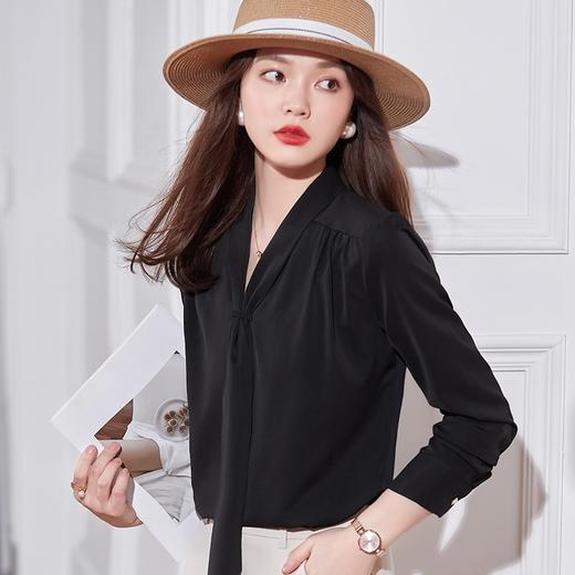 春装2022年新款时尚长袖雪纺衬衫女士高档小衫洋气 商品图1