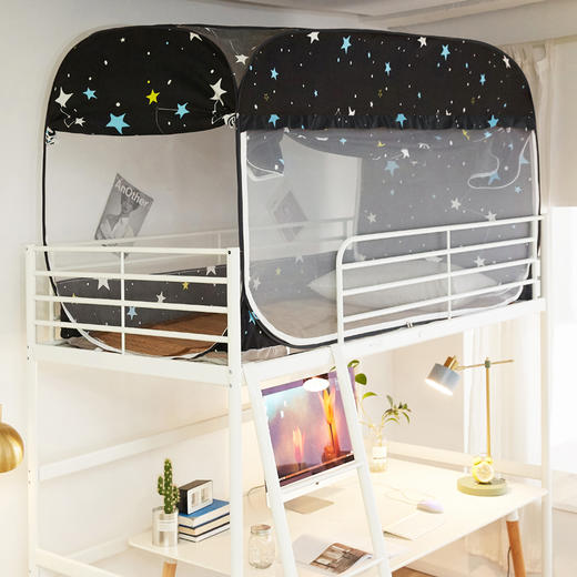 自然醒学生免安装蚊帐宿舍上铺床帘遮光一体式上下铺通用蒙古包蚊帐0.9m单人床HH 商品图3