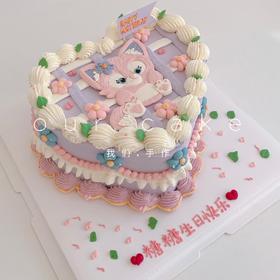 迪士尼爱心玲娜贝儿手绘复古蛋糕-低糖处理无添加