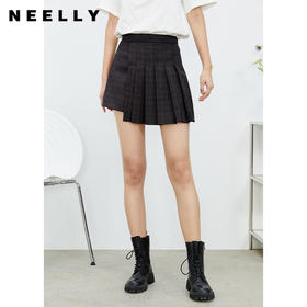 NEELLY纳俪商场同款百褶裙女2022春季新款不规则裙摆设计百搭时尚N22022E01081