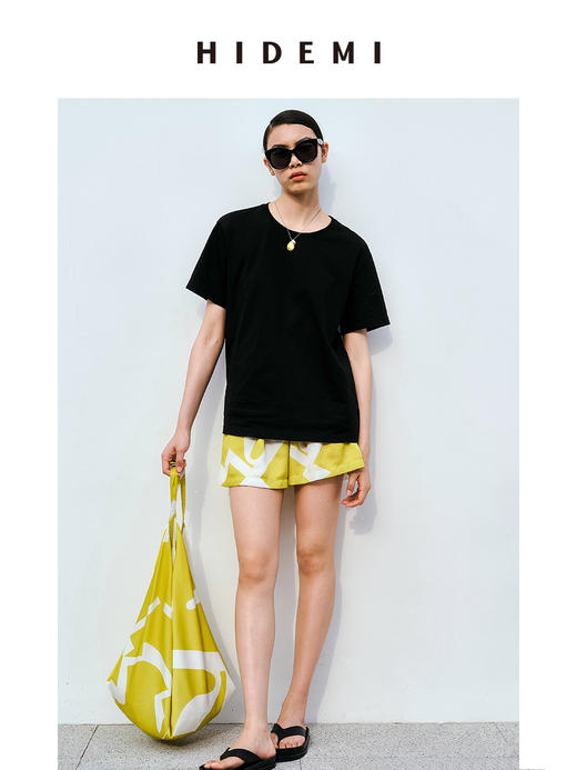 HIDEMI基础经典款有机棉宽松T恤 条纹/黑色/白色 商品图13