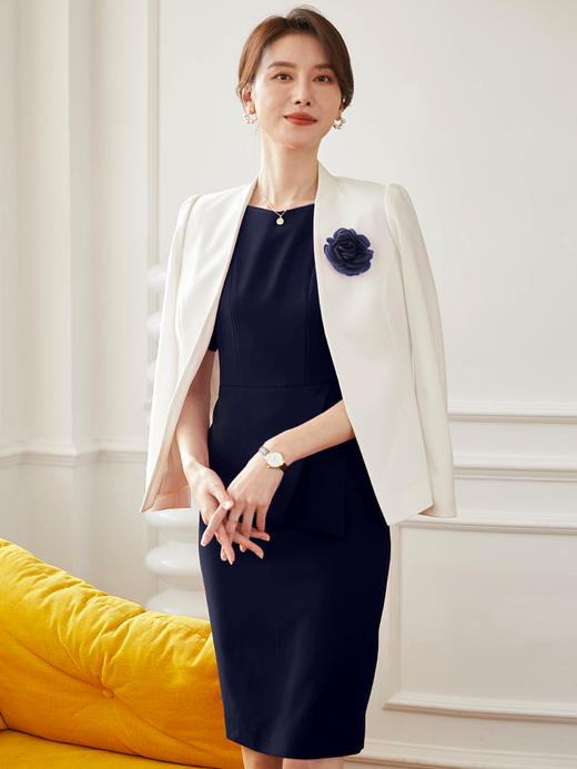 高端空姐职业套装西装套裙OL连衣裙酒店前台工作装女工作服两件套 商品图0