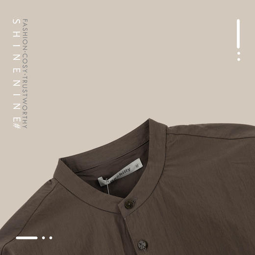 93352173极简无领休闲长袖衬衫外套 商品图1