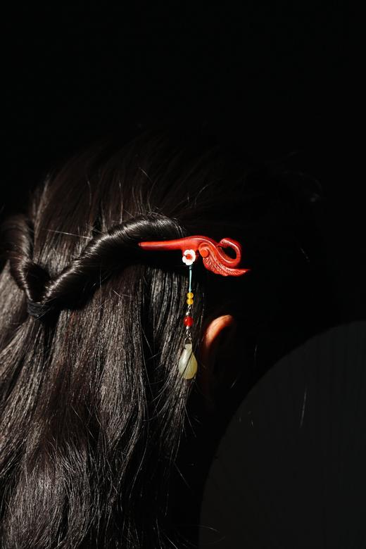 【青山特惠】小叶紫檀发簪 天鹅 s43 商品图5