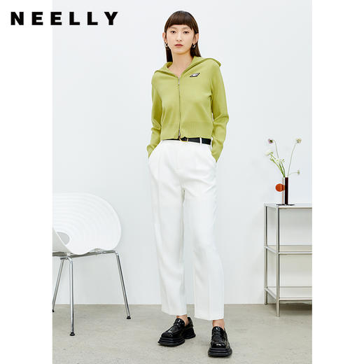 NEELLY纳俪商场同款2022春季新款休闲裤女百搭直筒裤OL通勤长裤N22022H01084 商品图3