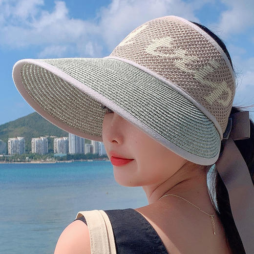 春夏新款Good字母大沿空顶帽，海边沙滩帽可折叠太阳帽JC0010 商品图5