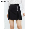 NEELLY纳俪商场同款春夏黑色半身裙女裙摆开叉设计高腰A字裙短裙N22022E01079 商品缩略图0