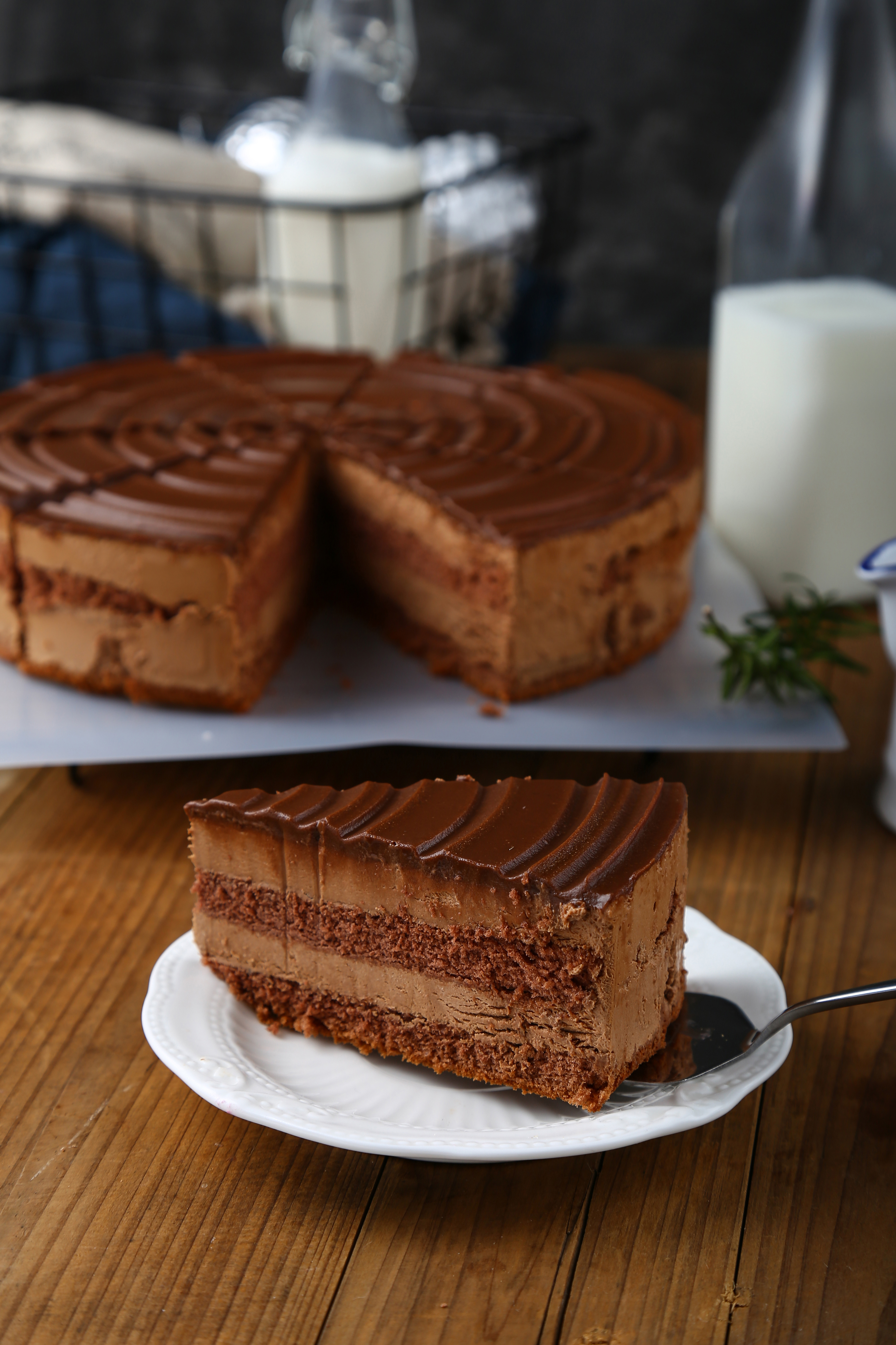 皇家丝滑巧克力慕斯蛋糕9寸10切/约翰丹尼/冷冻品 1050g (解冻即食)(