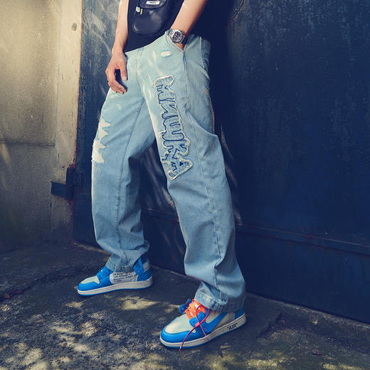 MISHKA宽松直筒牛仔裤M21100936M 商品图2