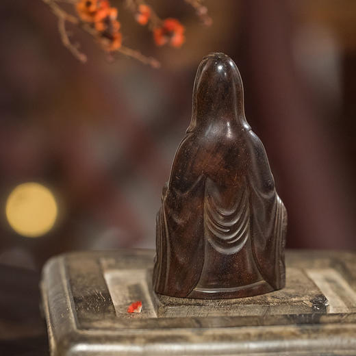 清 紫檀雕童子观音摆件 商品图3