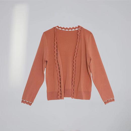 蓝地花边V领针织开衫BLWCZ060000 商品图5