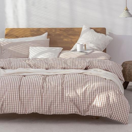 【经典款水洗棉套件】全棉水洗棉四件套全棉四件套格纹系列 商品图3