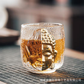 一念成佛杯水晶玻璃建盏茶杯主人杯单杯禅意杯琉璃功夫茶水杯家用