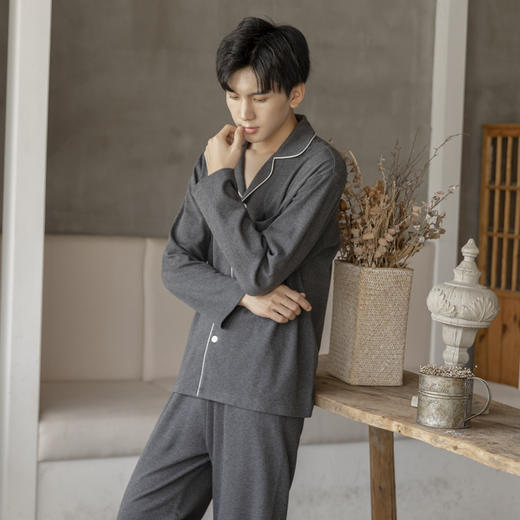 老米优品 / 可配情侣款《M*JI风无印天竺棉家居服套装》纯色家居服睡衣，长袖简约家居服，男款女款！ 商品图6