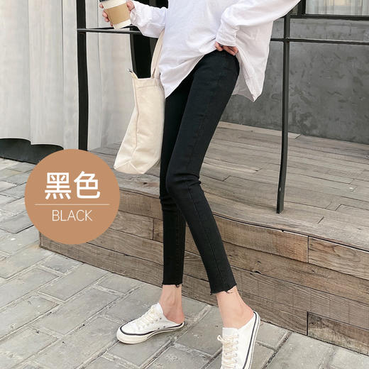 【高弹护腰托腹 时尚显瘦】孕妇裤子春秋款牛仔裤女托腹秋季小个子小脚秋冬秋装九分外穿弹力 商品图7