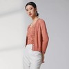 蓝地花边V领针织开衫BLWCZ060000 商品缩略图1