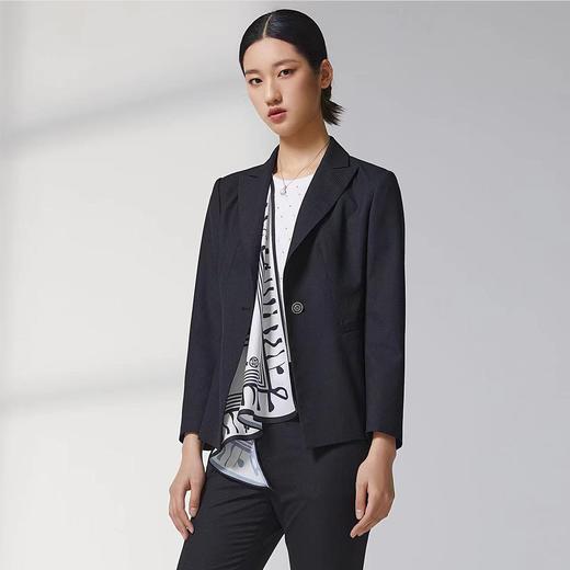 蓝地一粒扣戗驳领修身西装外套BLWCT046S00 商品图1