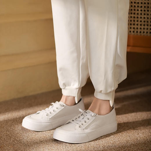 西村名物2022年春新款百搭厚底两穿踩跟单鞋一脚蹬平底板鞋休闲鞋女T22AM18531 商品图3